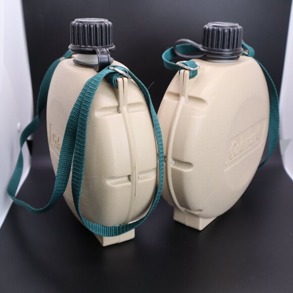 Coleman Water Canteen w Carry Strap Heavy Duty Plastic Camping Vintage Hiking - Picture 6 of 9